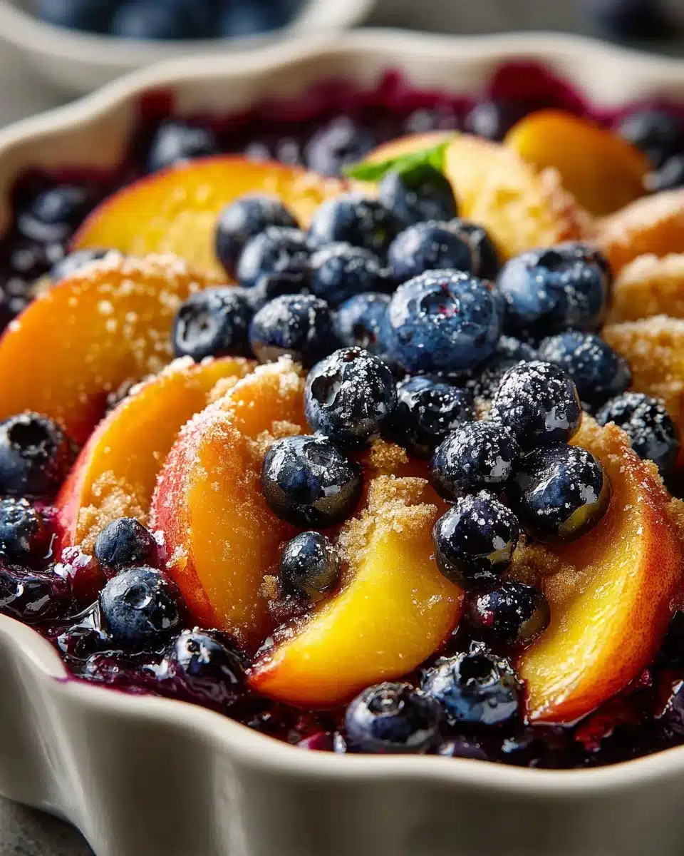 Fresh Peach and Blueberry Cobbler