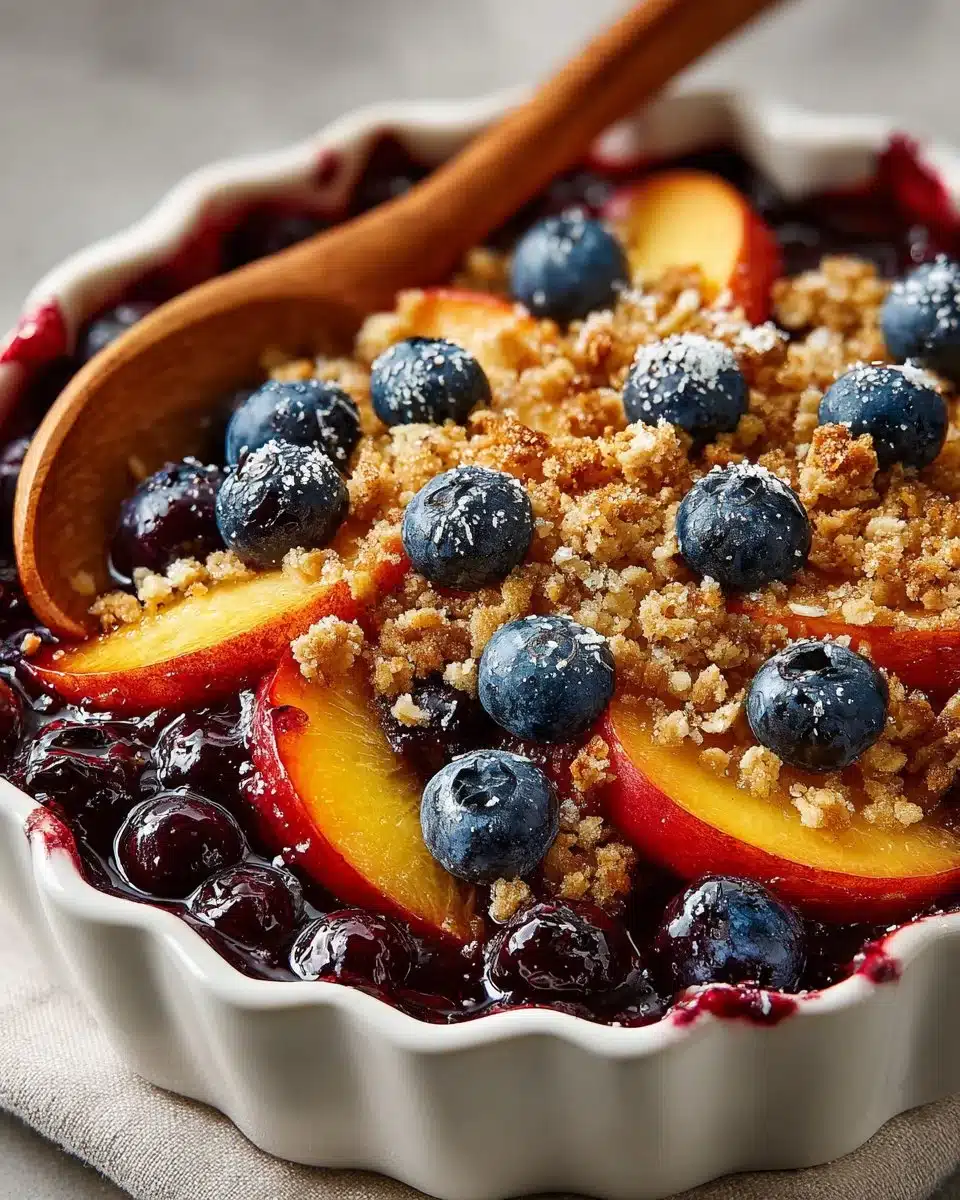 Fresh Peach and Blueberry Crisp