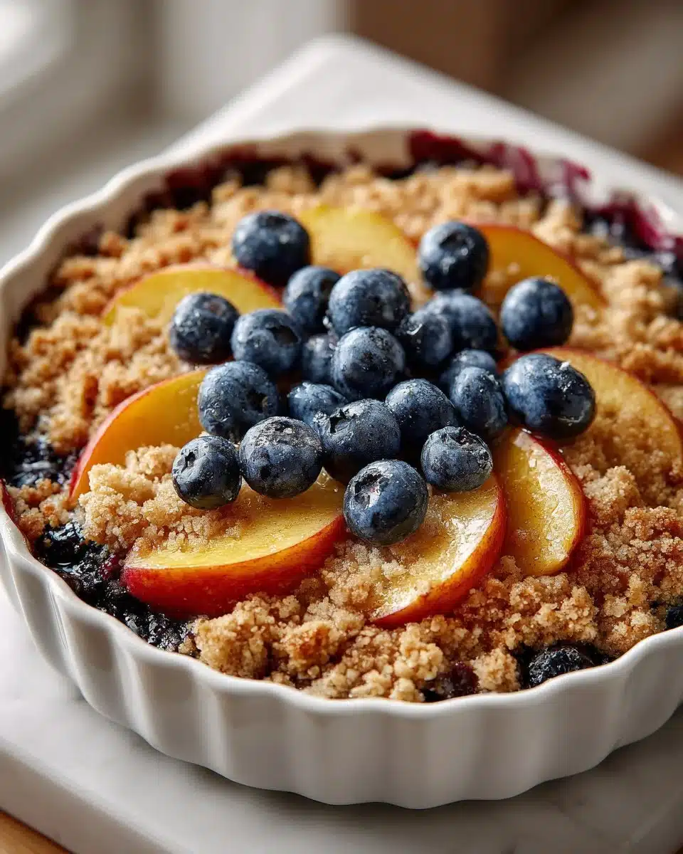 Fresh Peach and Blueberry Crisp