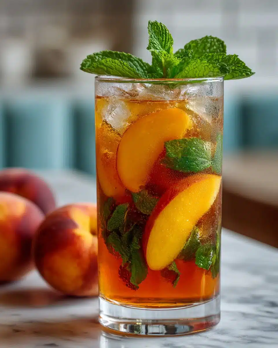 Fresh Peach and Mint Iced Tea Fresh Peach and Mint Iced Tea
