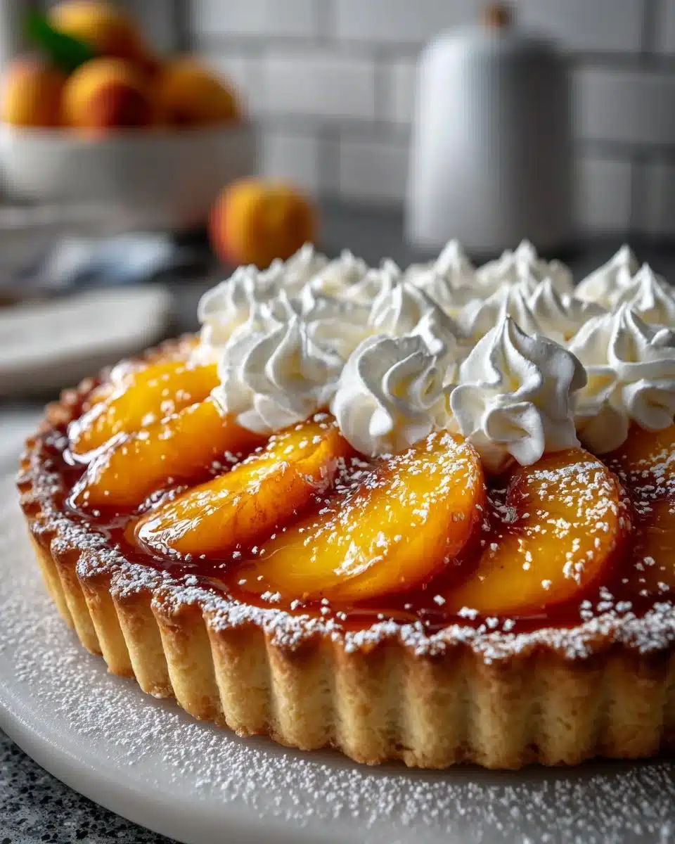 Fresh Peach Tart with Vanilla Glaze Fresh Peach Tart with Vanilla Glaze