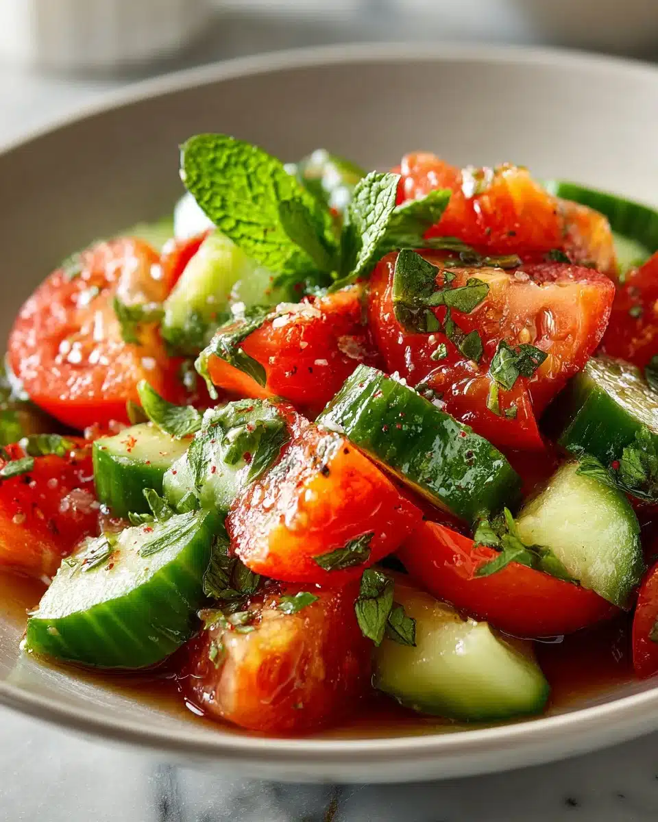 Fresh Tomato and Cucumber Vinegar Salad