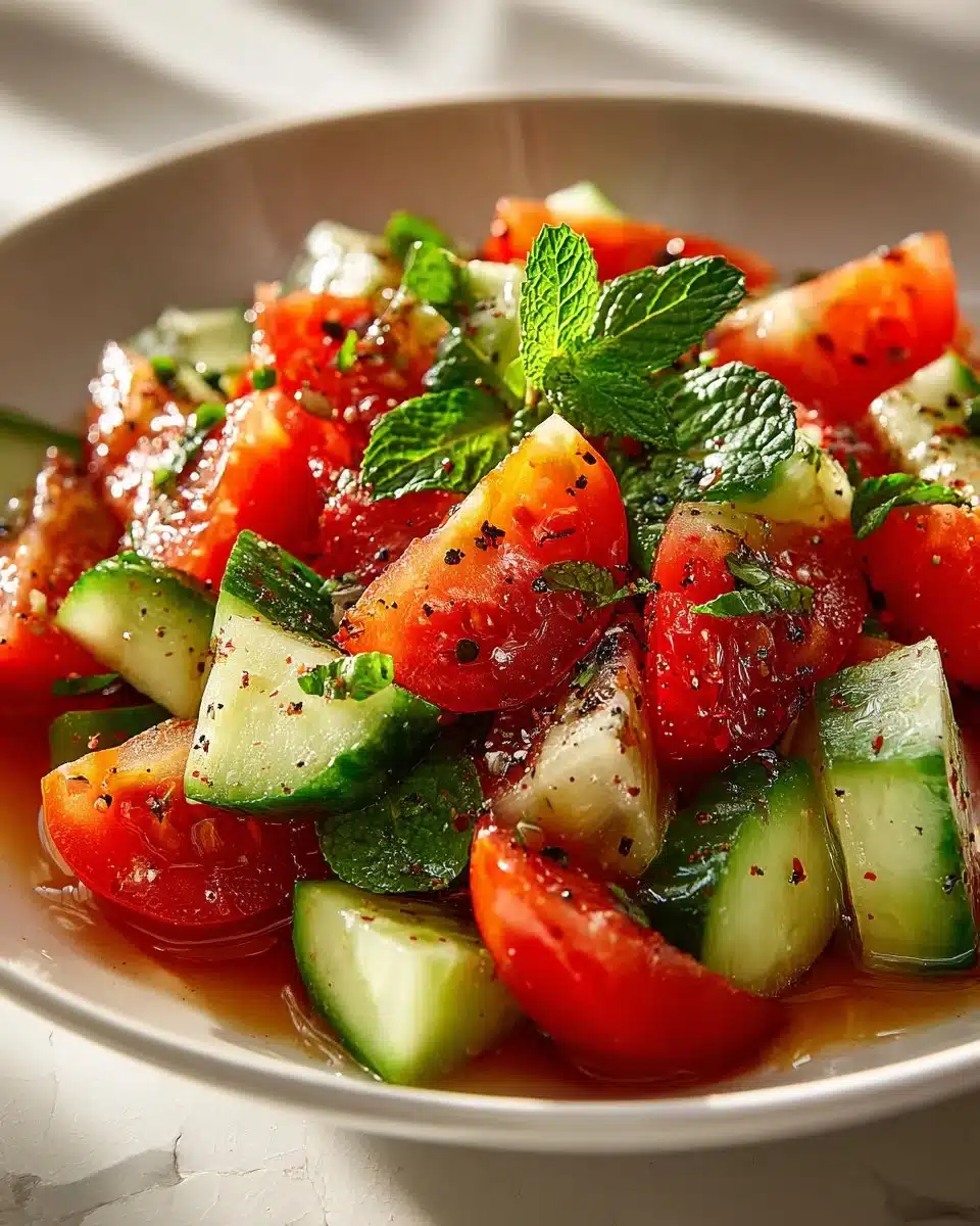 Fresh Tomato and Cucumber Vinegar Salad