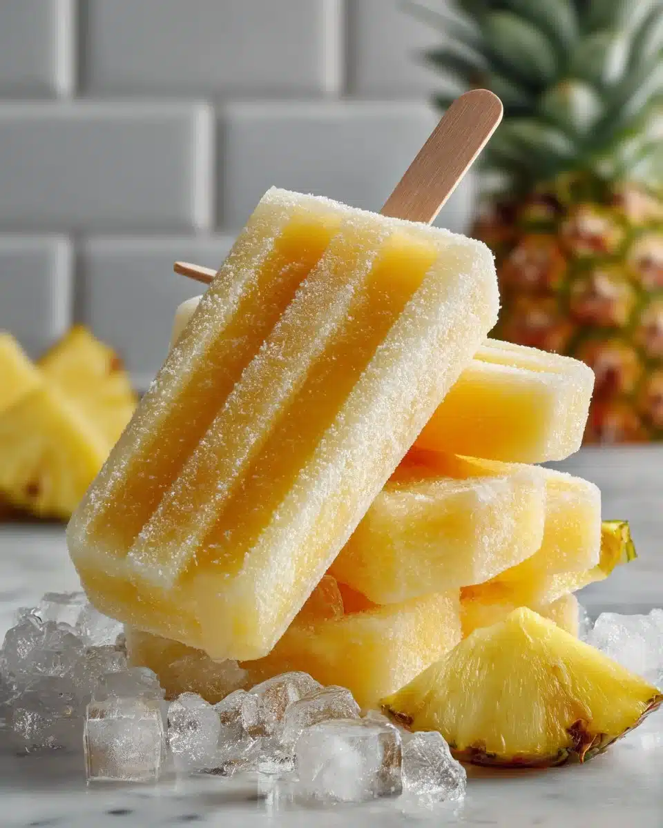 Frozen Pineapple and Coconut Popsicles