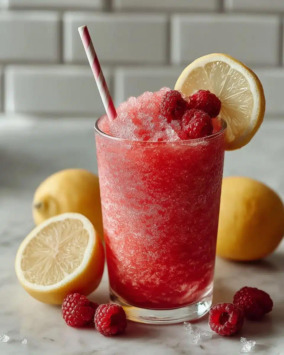 Frozen Raspberry Lemonade Slushie Frozen Raspberry Lemonade Slushie