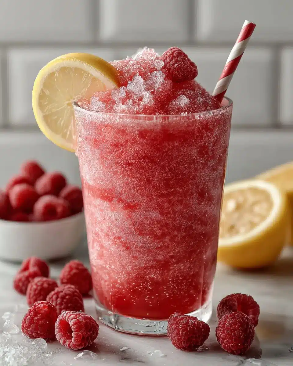 Frozen Raspberry Lemonade Slushie Frozen Raspberry Lemonade Slushie