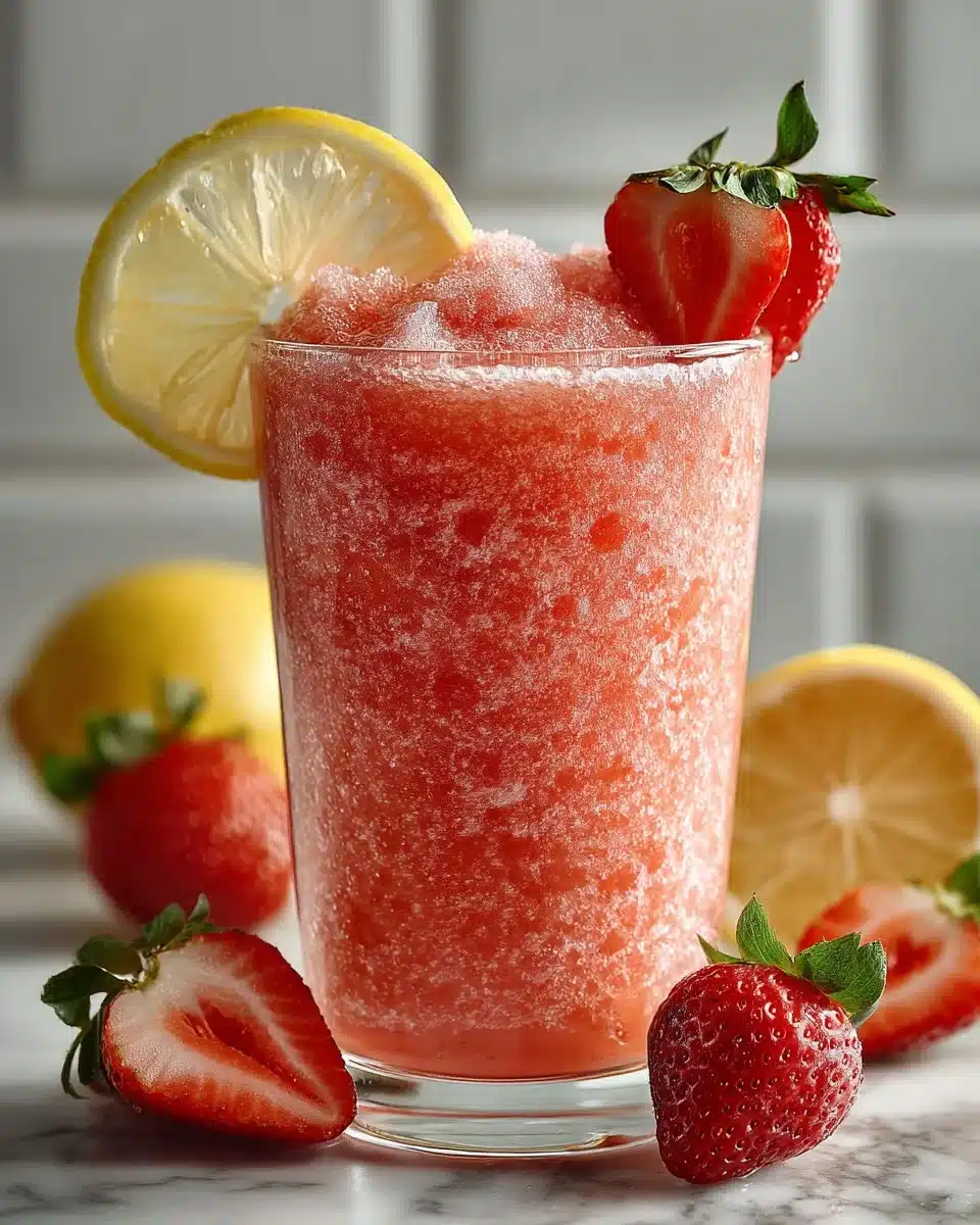 Frozen Strawberry Lemonade Slushie Frozen Strawberry Lemonade Slushie