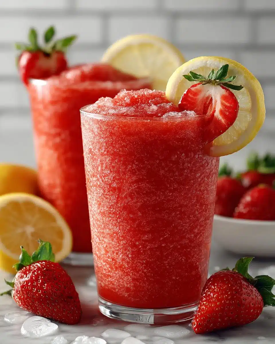 Frozen Strawberry Lemonade Slushie Frozen Strawberry Lemonade Slushie
