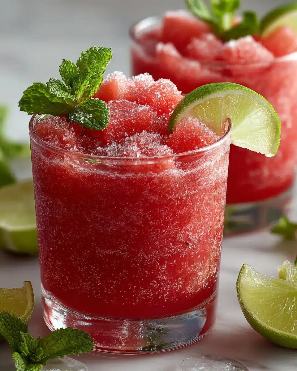Frozen Watermelon and Lime Slush Frozen Watermelon and Lime Slush