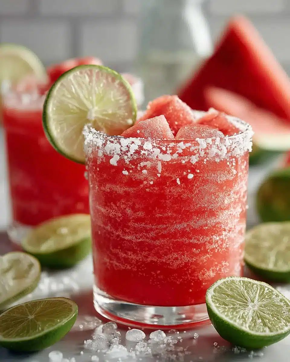 Frozen Watermelon Margarita Mocktail Frozen Watermelon Margarita Mocktail