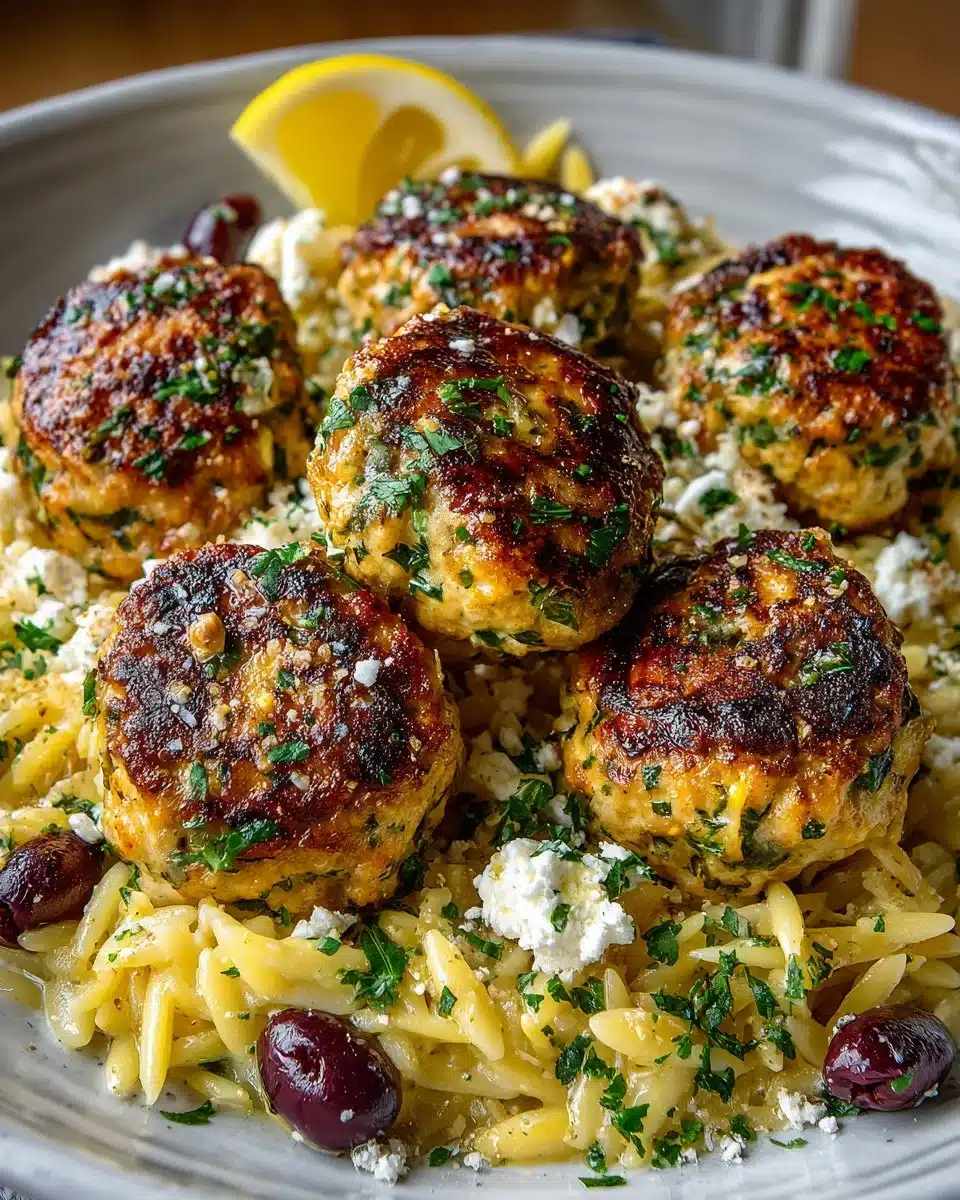 Greek Chicken Meatballs with Lemon Orzo Greek Chicken Meatballs with Lemon Orzo