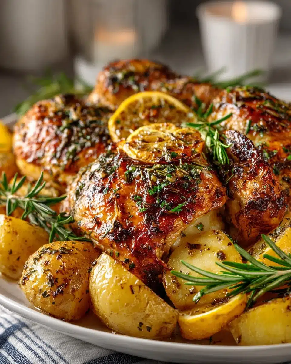 Greek Lemon Rosemary Roasted Chicken and Potatoes Greek Lemon Rosemary Roasted Chicken and Potatoes