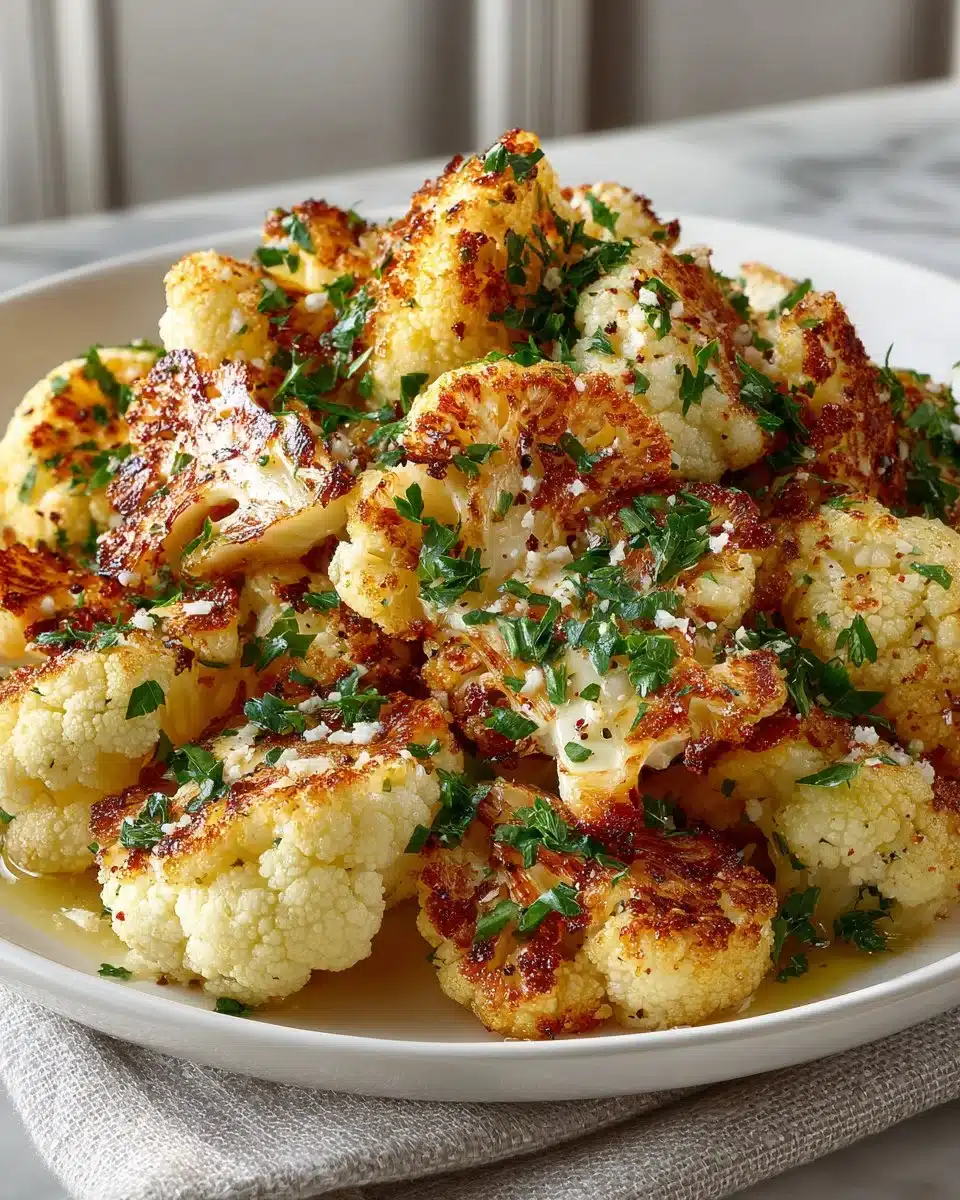Greek Roasted Cauliflower with Lemon and Garlic
