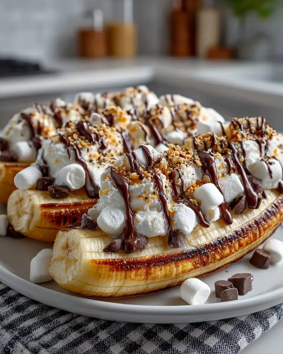Grilled Banana Boats with Chocolate Grilled Banana Boats with Chocolate