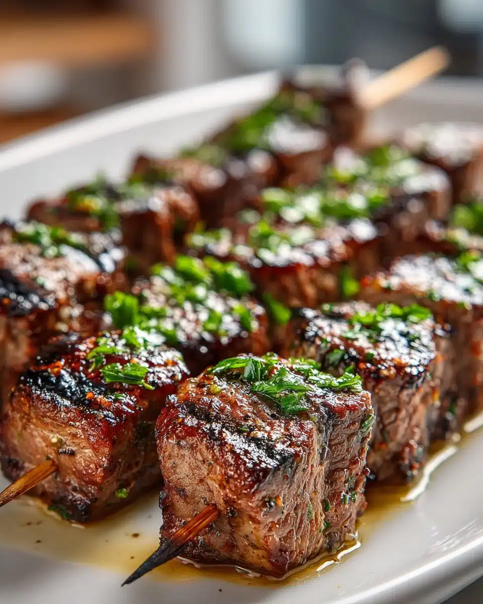 Grilled Beef Skewers with Garlic Butter Grilled Beef Skewers with Garlic Butter