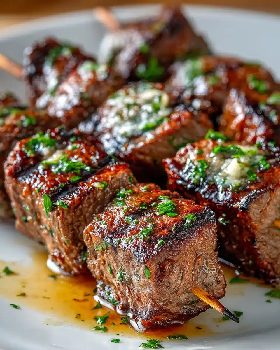Grilled Beef Skewers with Garlic Butter Grilled Beef Skewers with Garlic Butter