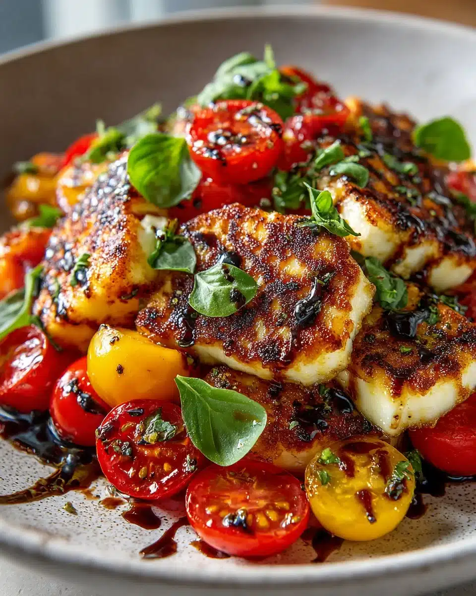 Grilled Halloumi and Tomato Salad