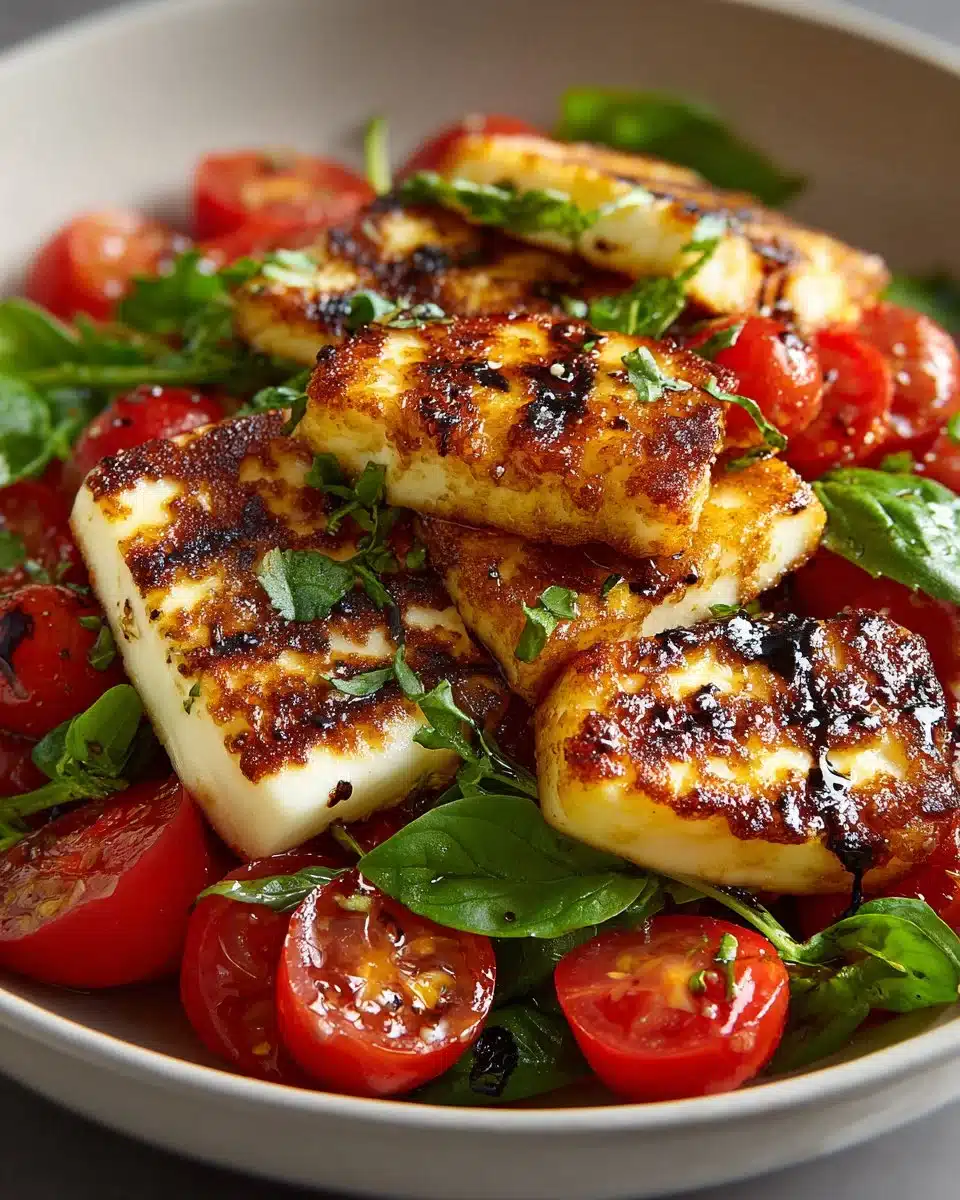 Grilled Halloumi and Tomato Salad