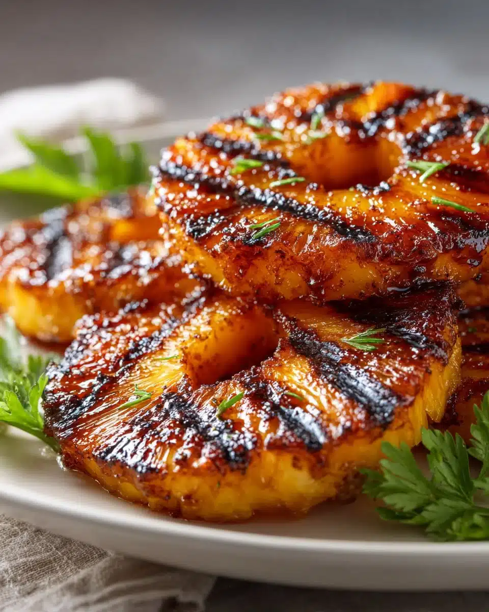 Grilled Pineapple with Cinnamon Honey Glaze Grilled Pineapple with Cinnamon Honey Glaze