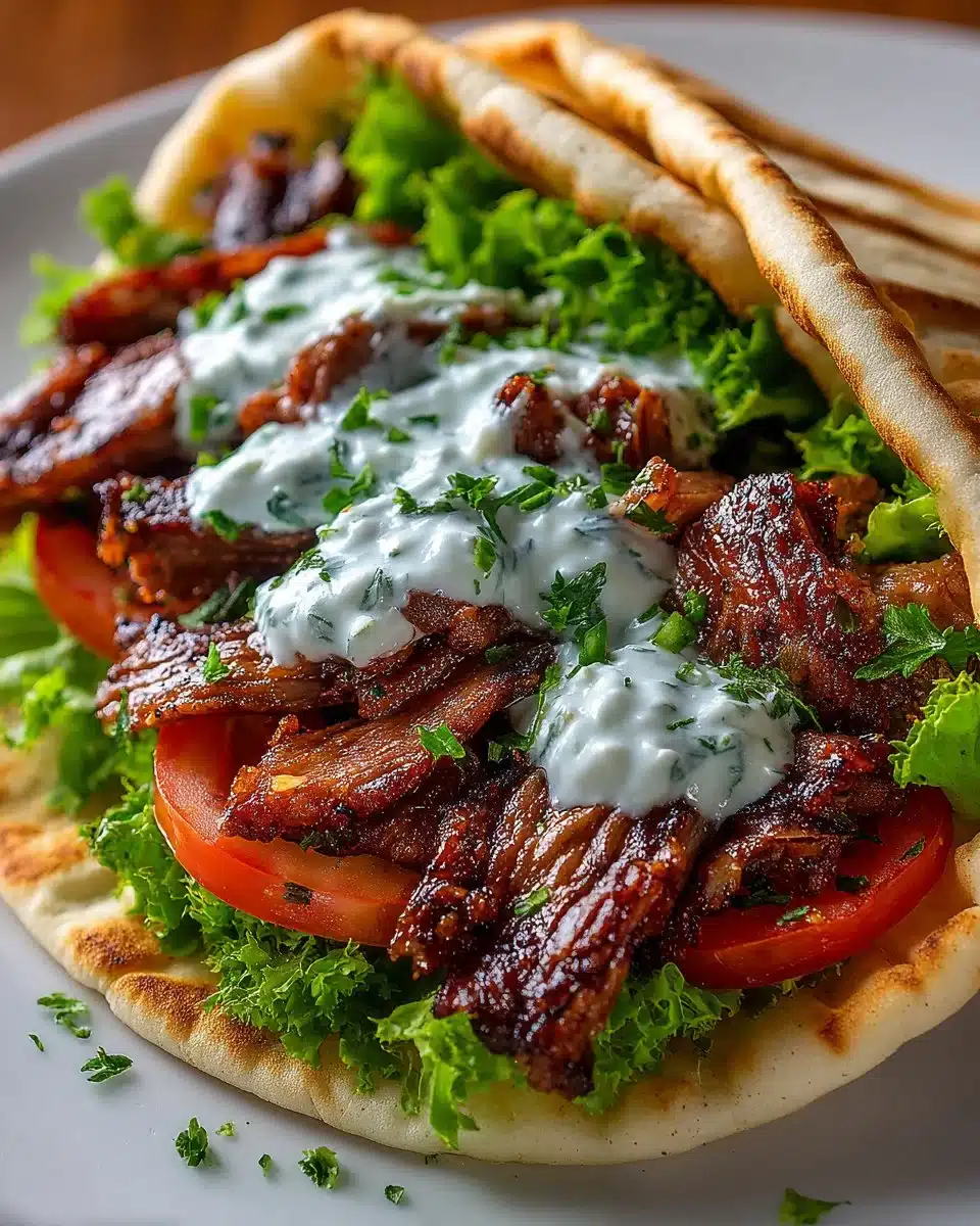 Halal Lamb Gyros with Tzatziki