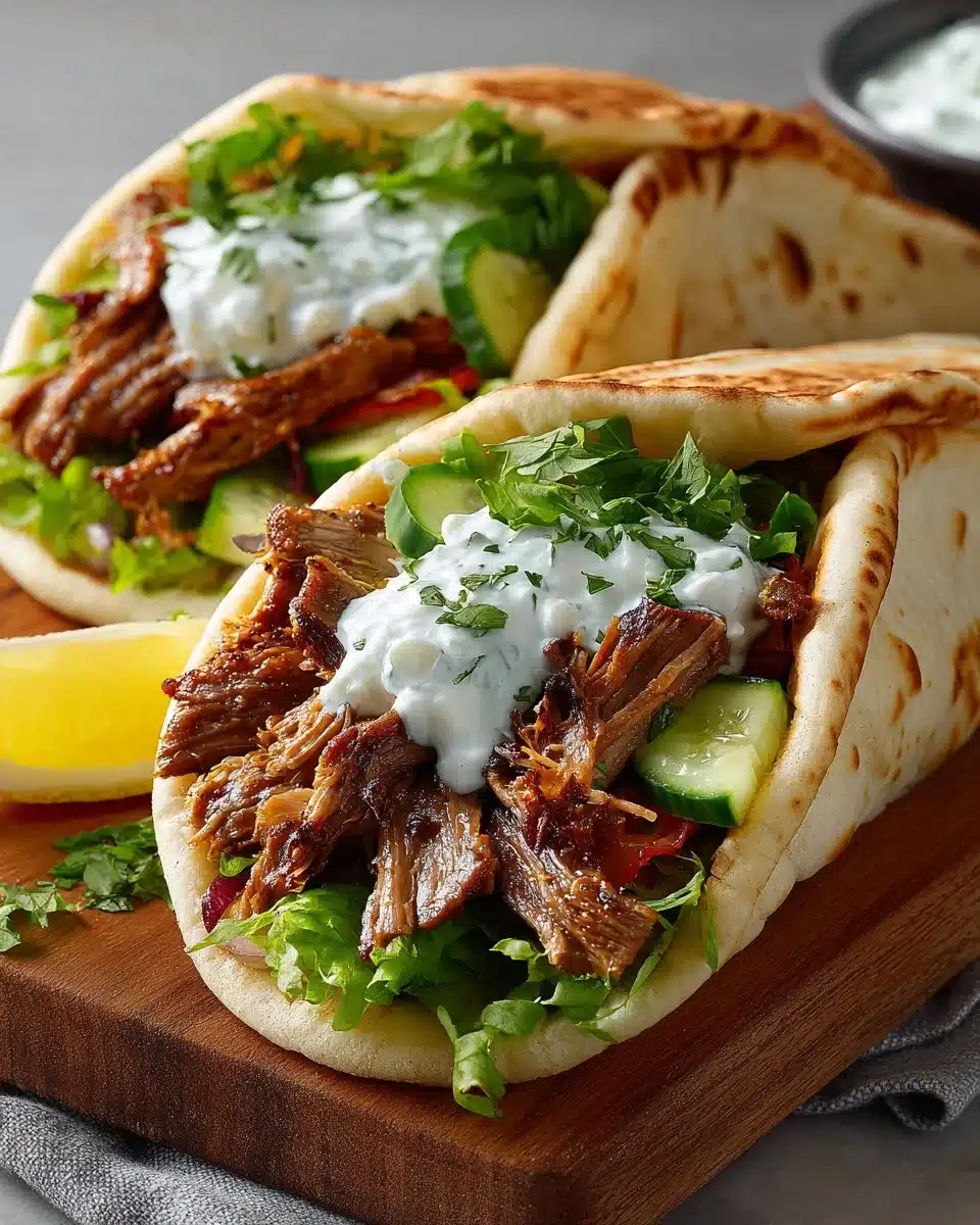 Halal Lamb Gyros with Tzatziki