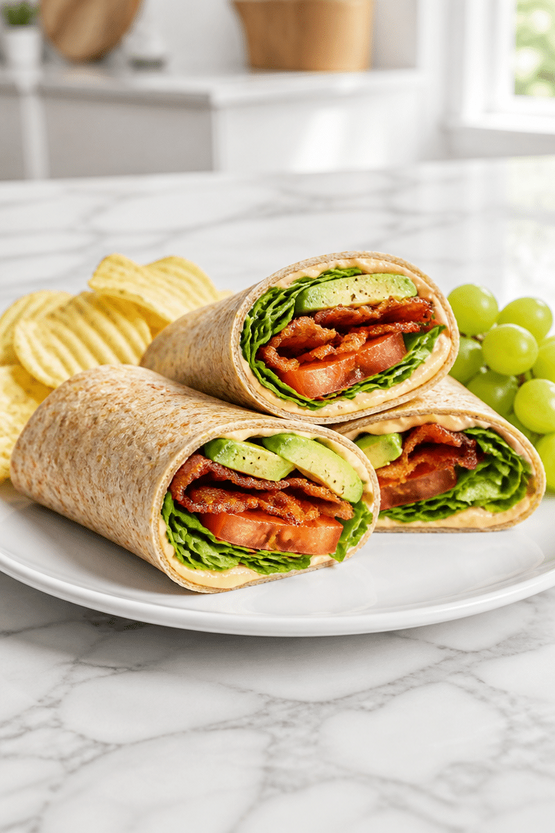 healthy blt wraps with secret sauce 1