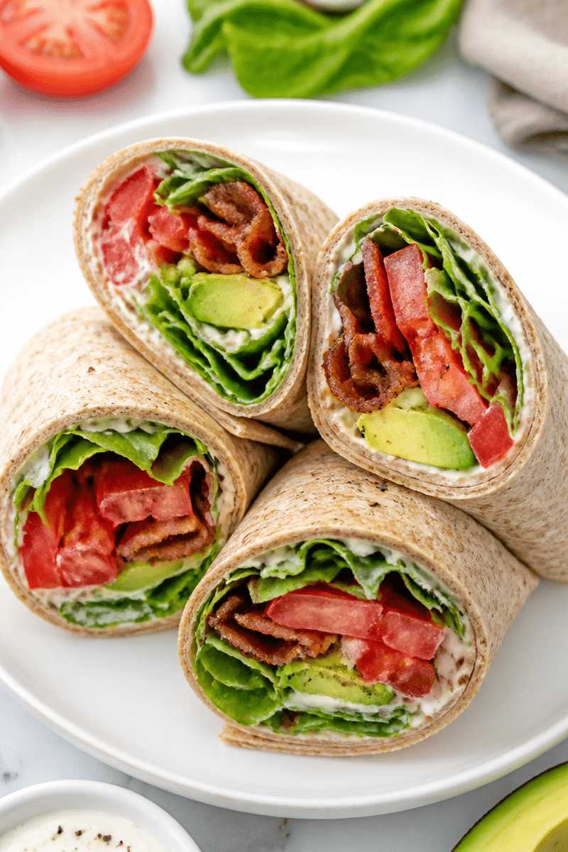 Healthy BLT Wraps with Secret Sauce healthy blt wraps with secret sauce 2