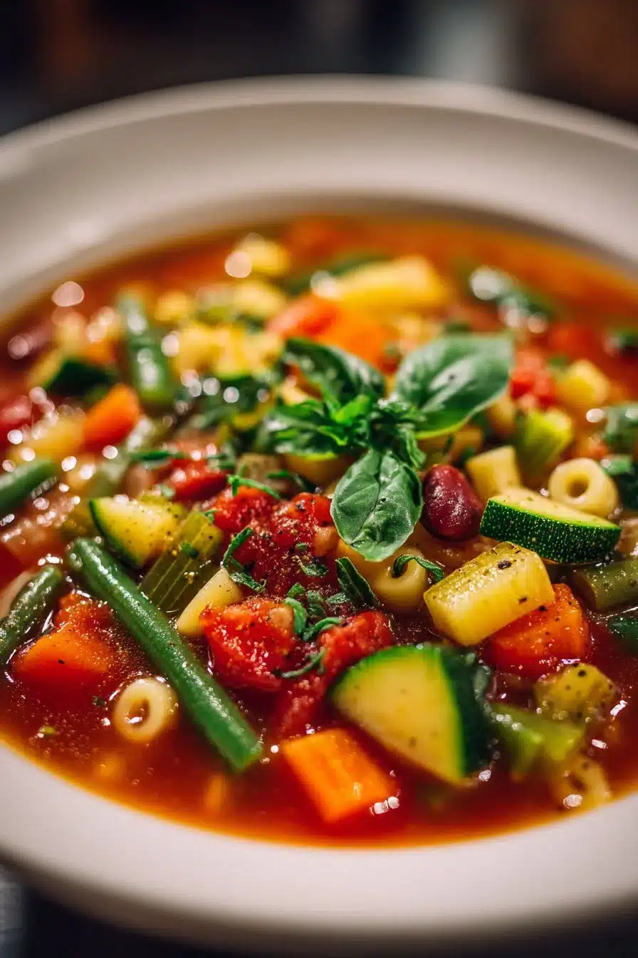 Healthy Comforting Minestrone Soup with Vegetables Healthy Comforting Minestrone Soup with Vegetables