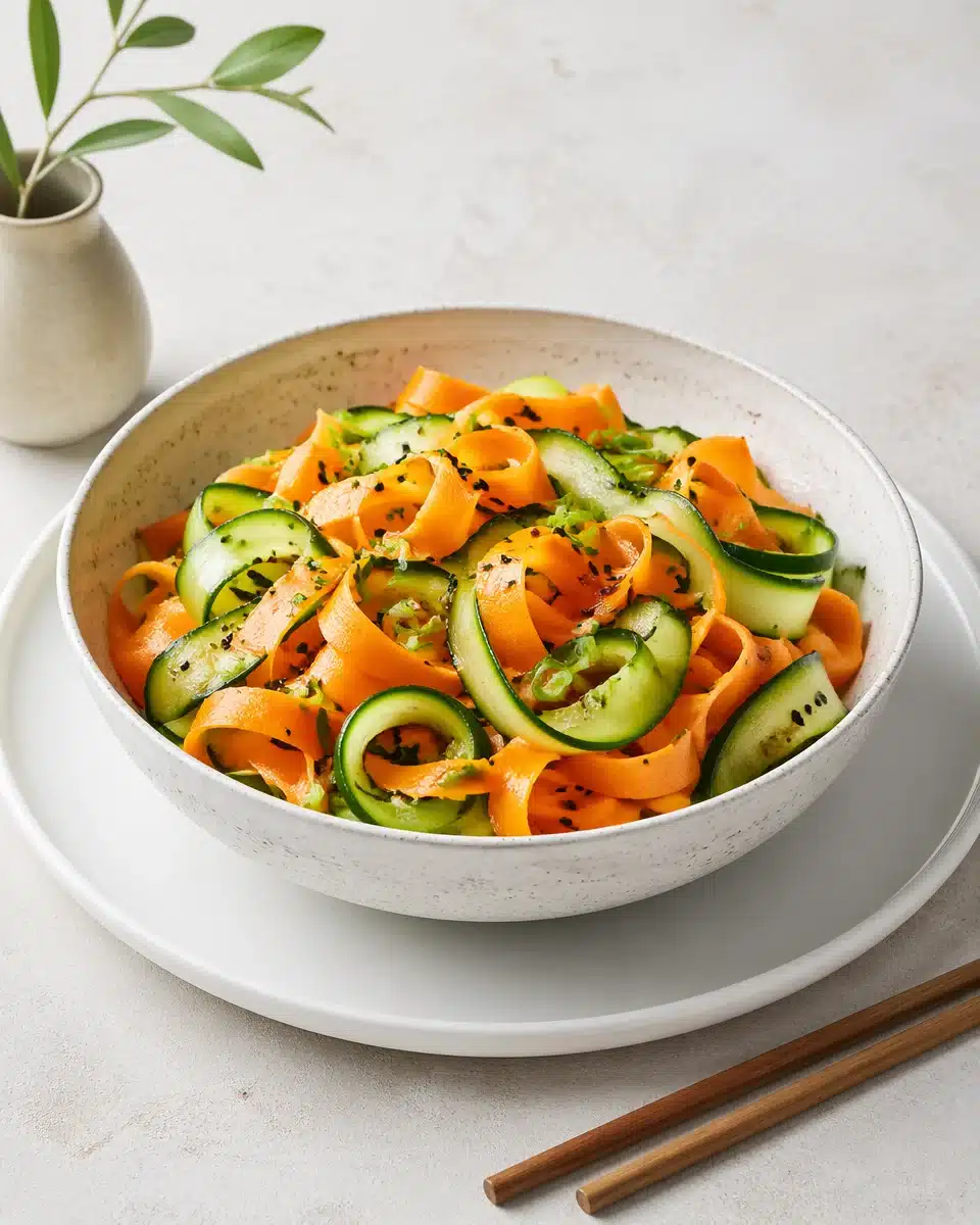 Healthy Cucumber and Carrot Ribbon Salad