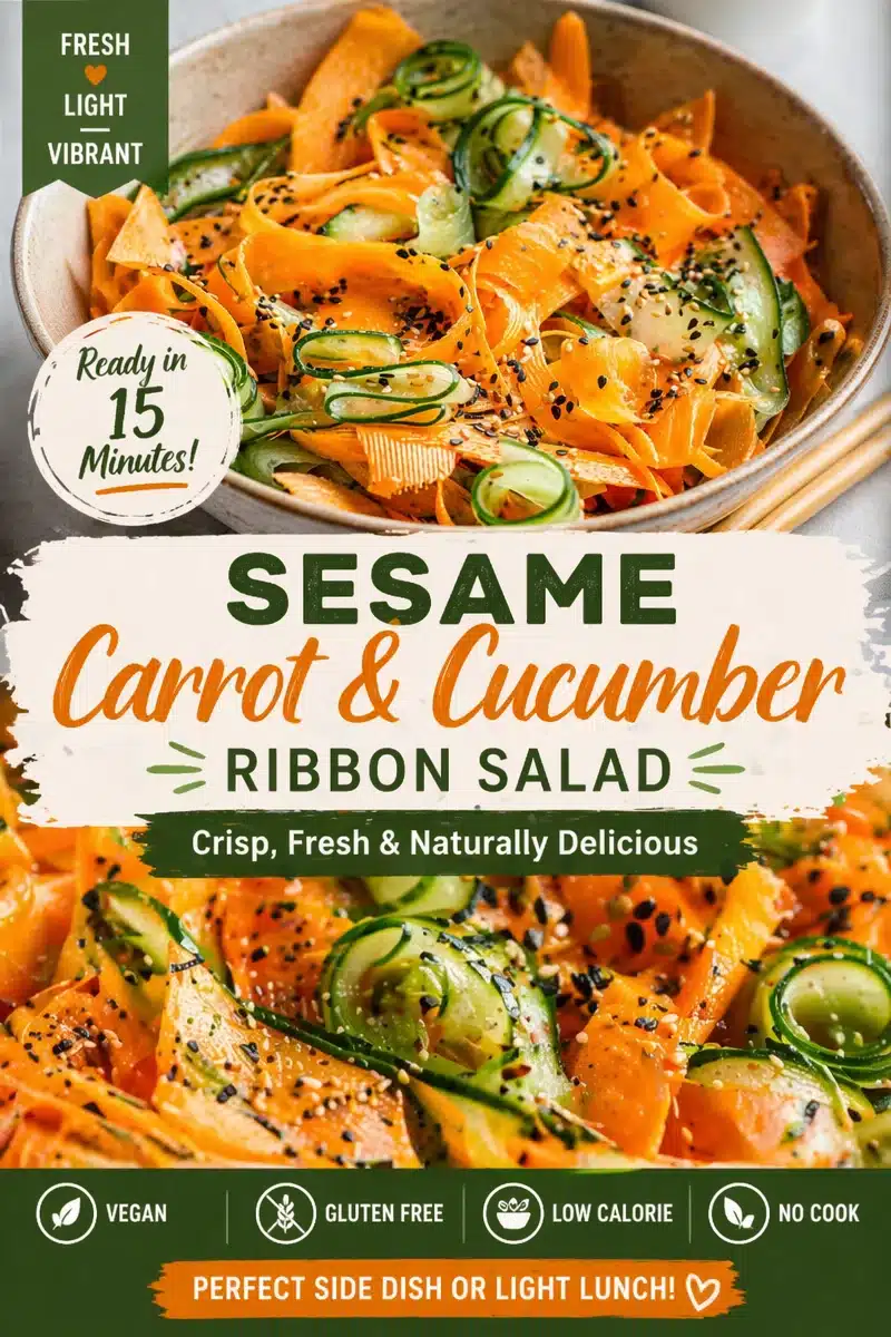 Healthy Cucumber and Carrot Ribbon Salad