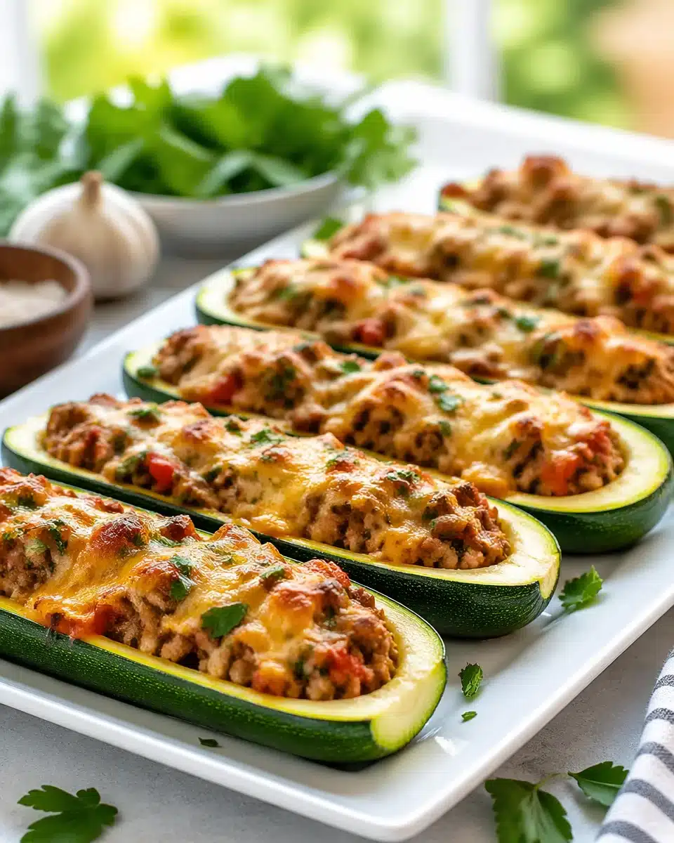 Healthy Turkey and Zucchini Boats