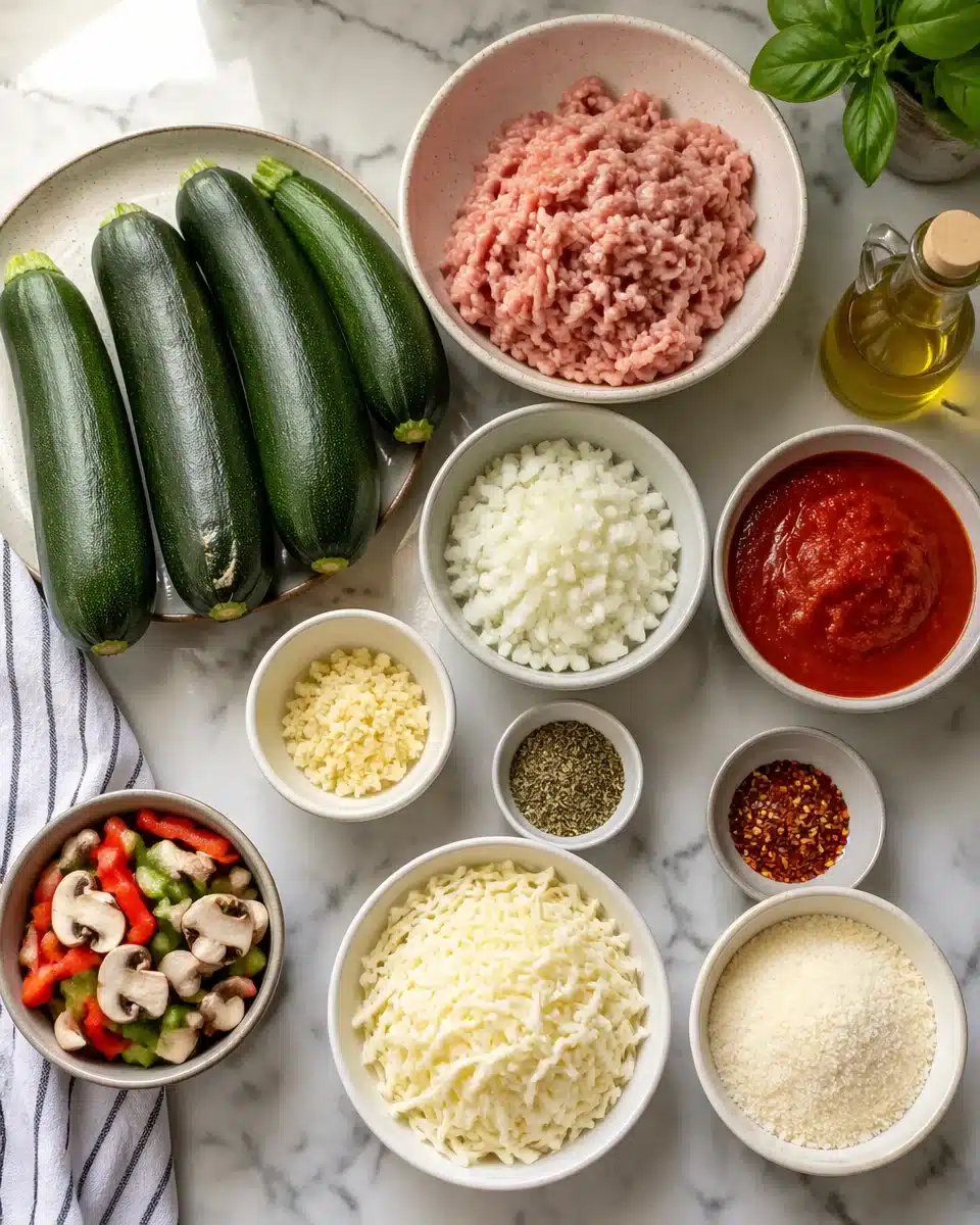 Healthy Turkey and Zucchini Boats