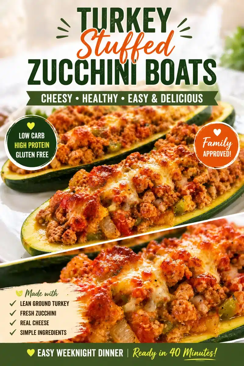 Healthy Turkey and Zucchini Boats
