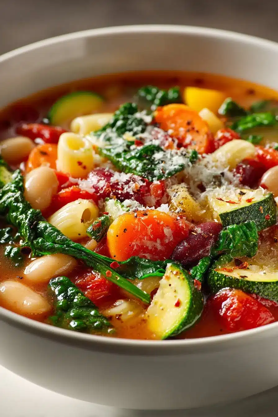 Hearty Healthy Minestrone Soup with Vegetables Hearty Healthy Minestrone Soup with Vegetables
