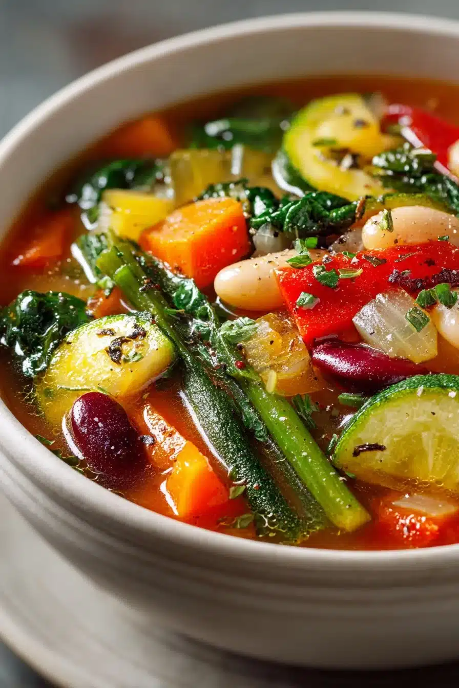 Hearty Healthy Minestrone Soup with Vegetables Hearty Healthy Minestrone Soup with Vegetables