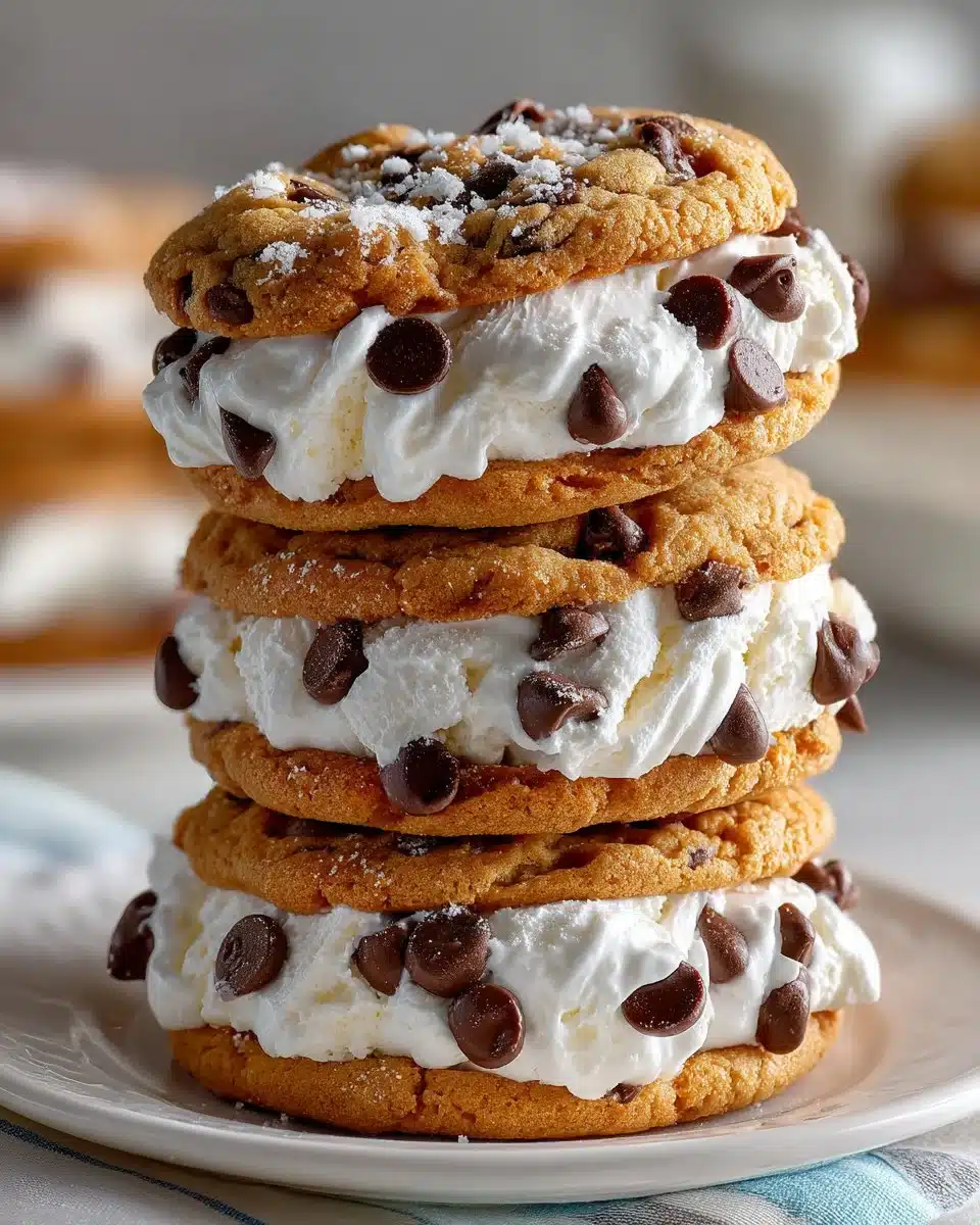 Homemade Chocolate Chip Cookie Ice Cream Sandwiches