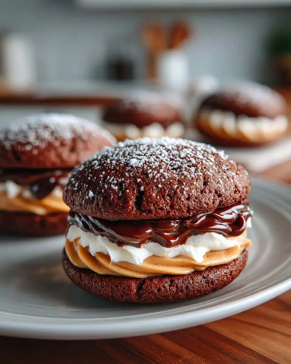 Homemade Chocolate Peanut Butter Whoopie Pies