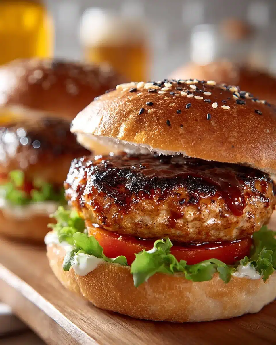 Honey Sriracha Glazed Turkey Burgers Honey Sriracha Glazed Turkey Burgers