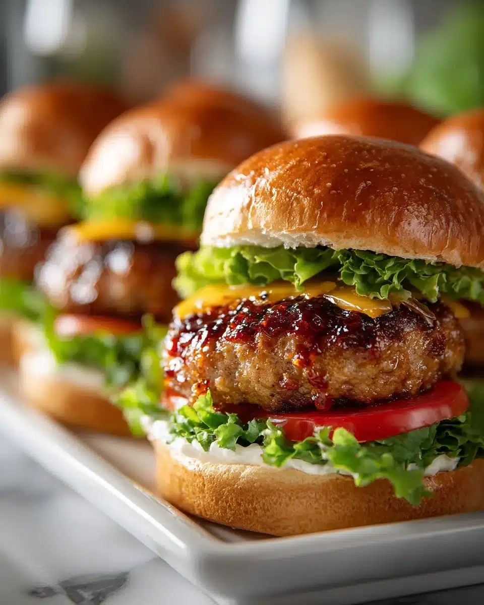 Honey Sriracha Glazed Turkey Burgers Honey Sriracha Glazed Turkey Burgers