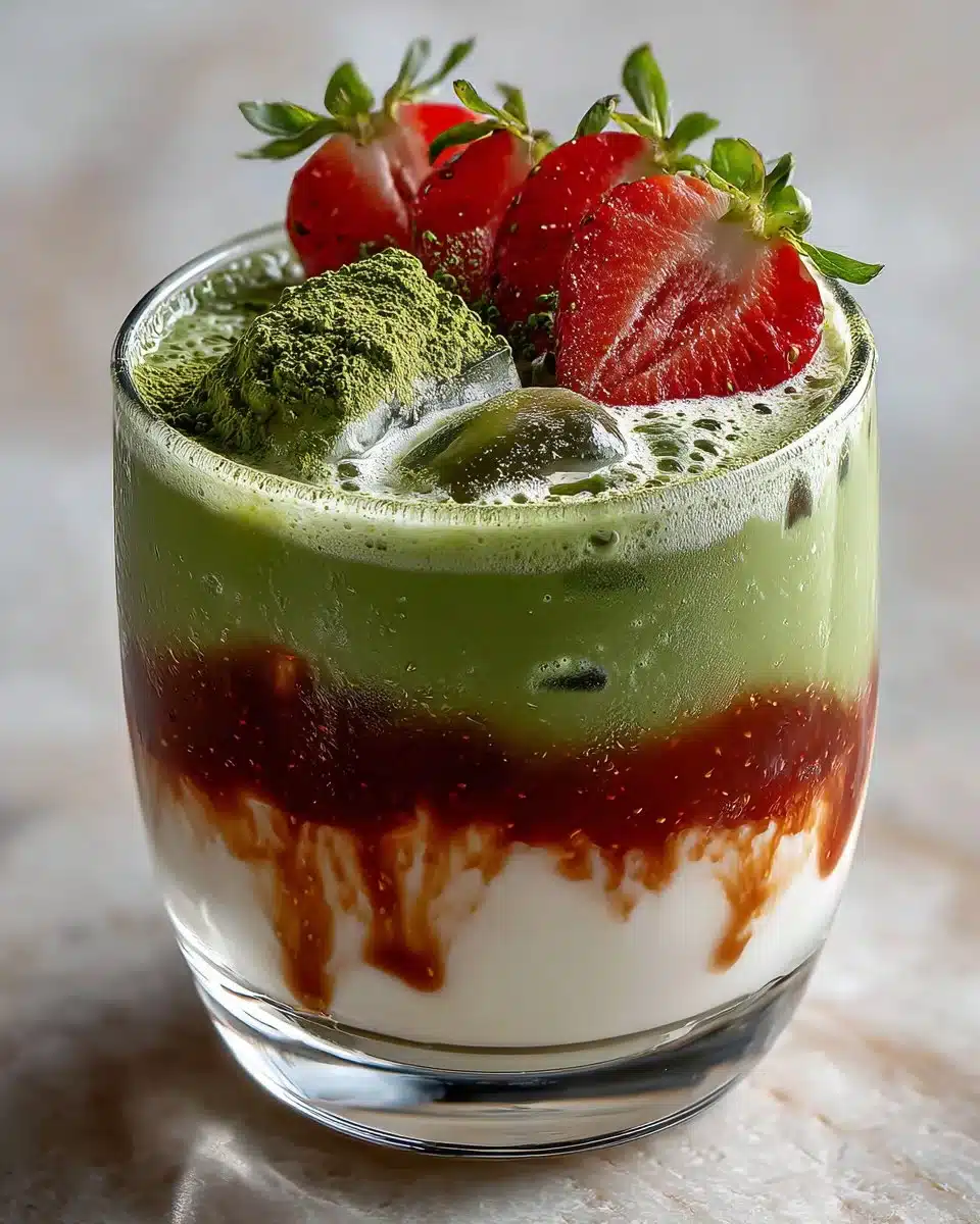 iced matcha latte with strawberry puree 2026 04 05 210920