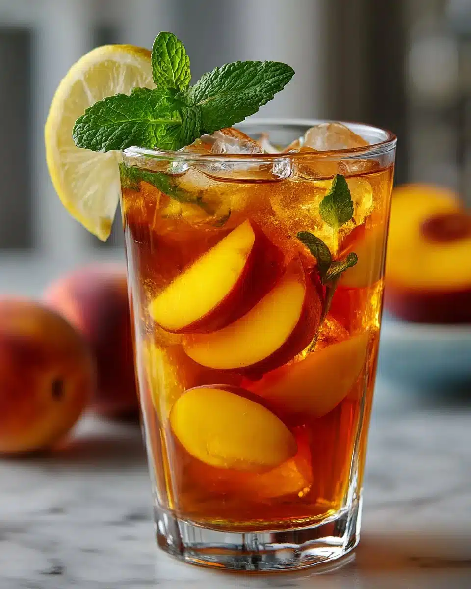 Iced Peach Tea with Lemon