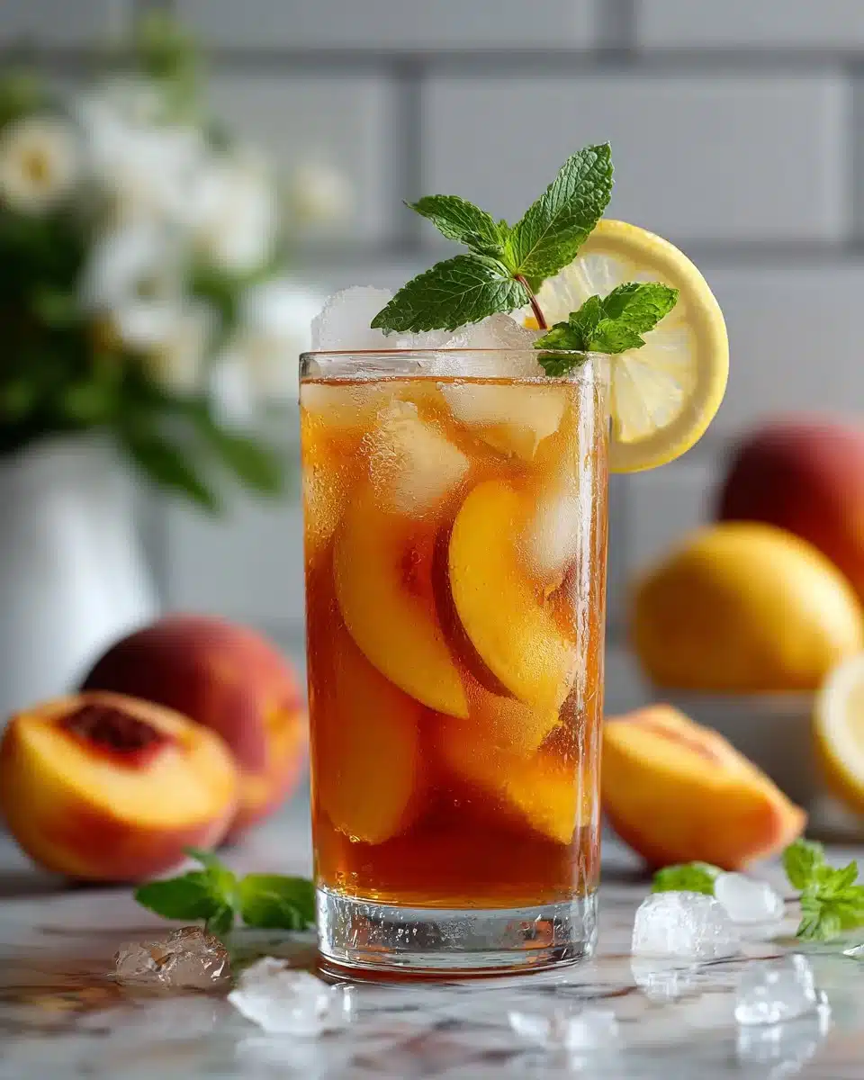 Iced Peach Tea with Lemon
