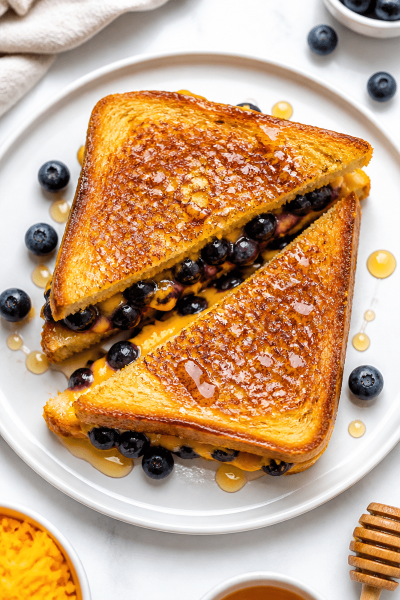 juicy blueberry grilled cheese 2