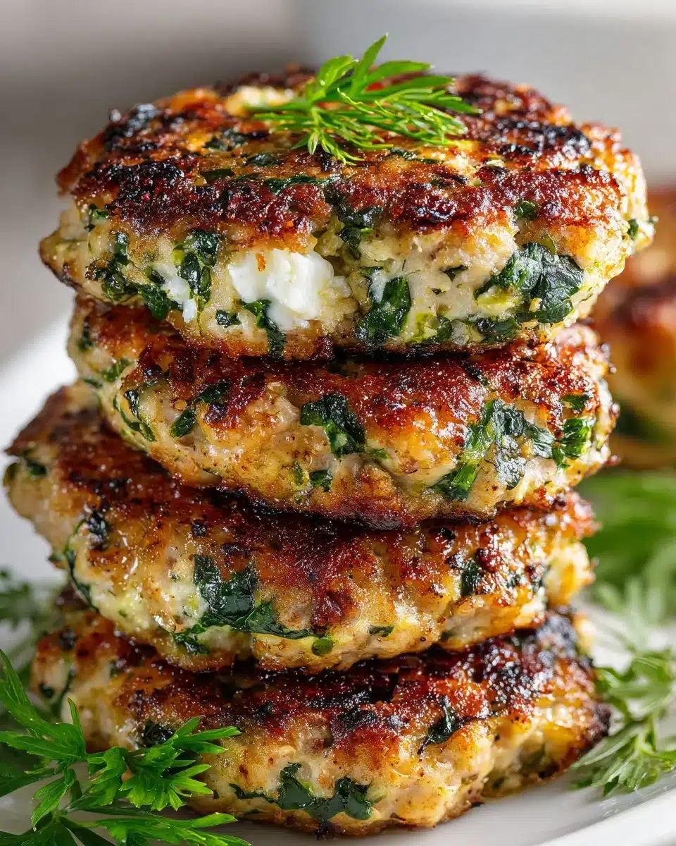 Juicy Spinach and Feta Turkey Burgers