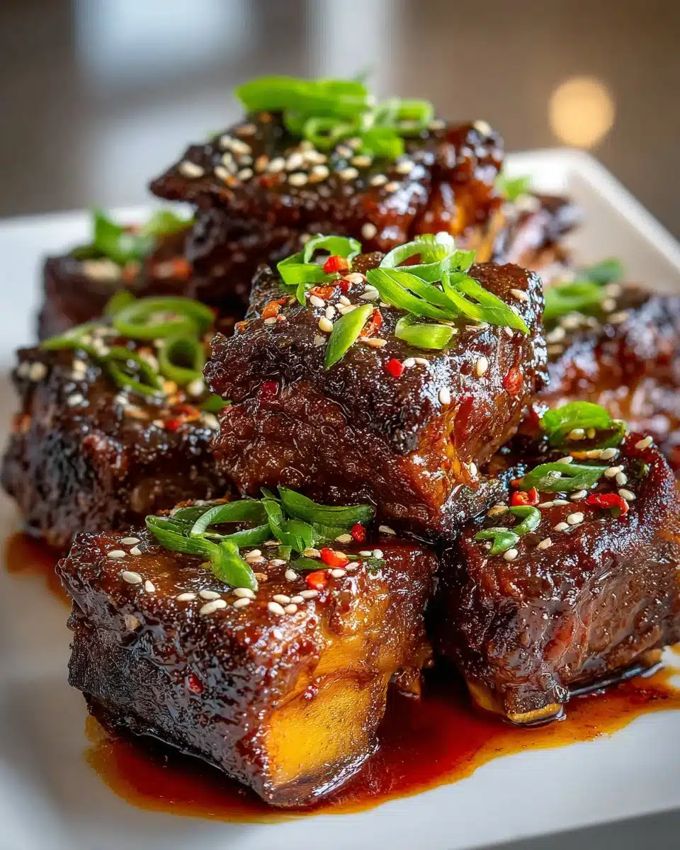 Delicious Korean BBQ halal beef short ribs on a grill.