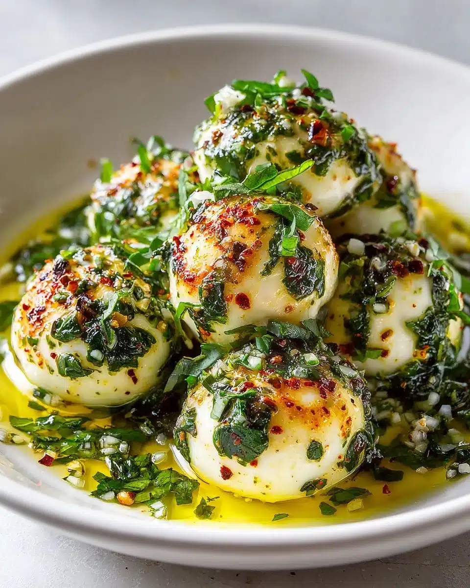 Lemon Basil Marinated Mozzarella Balls