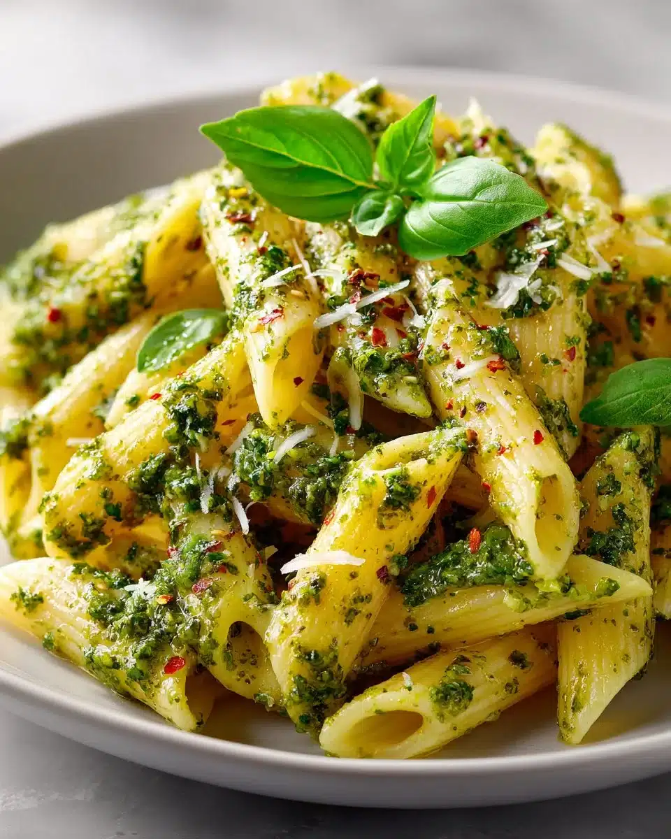Lemon Basil Pesto Penne Pasta