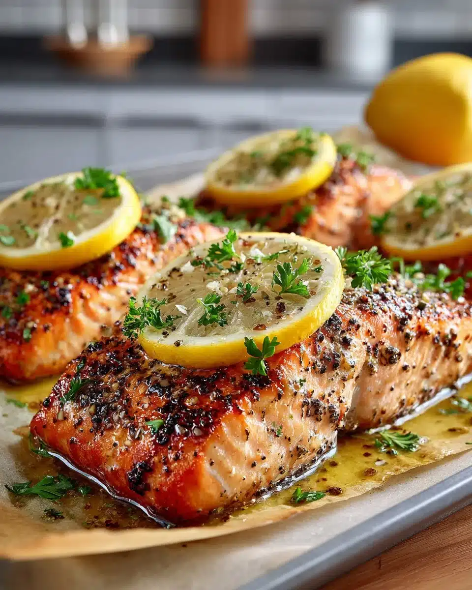 Lemon Pepper Roasted Salmon Fillets