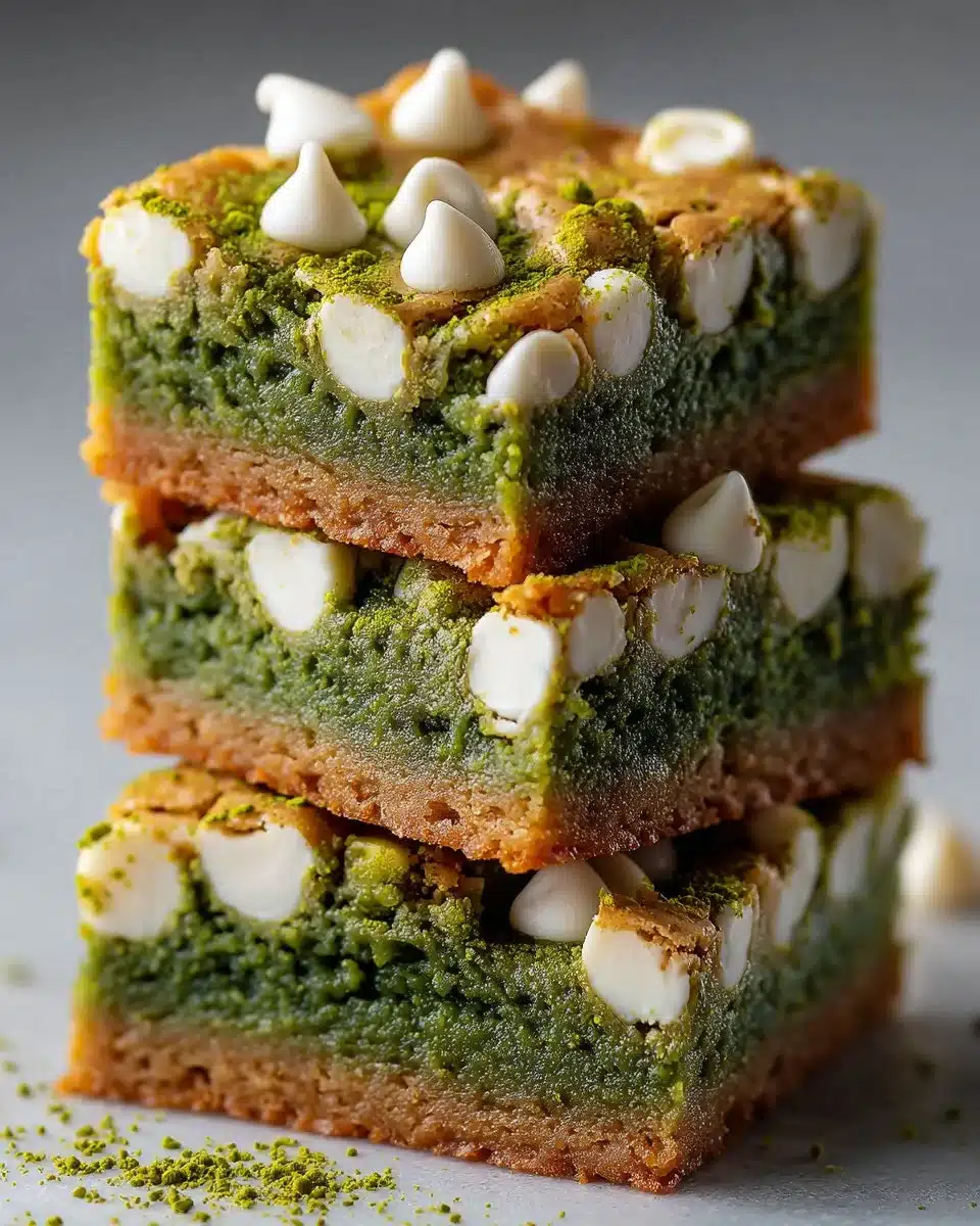 Matcha White Chocolate Blondies Matcha White Chocolate Blondies