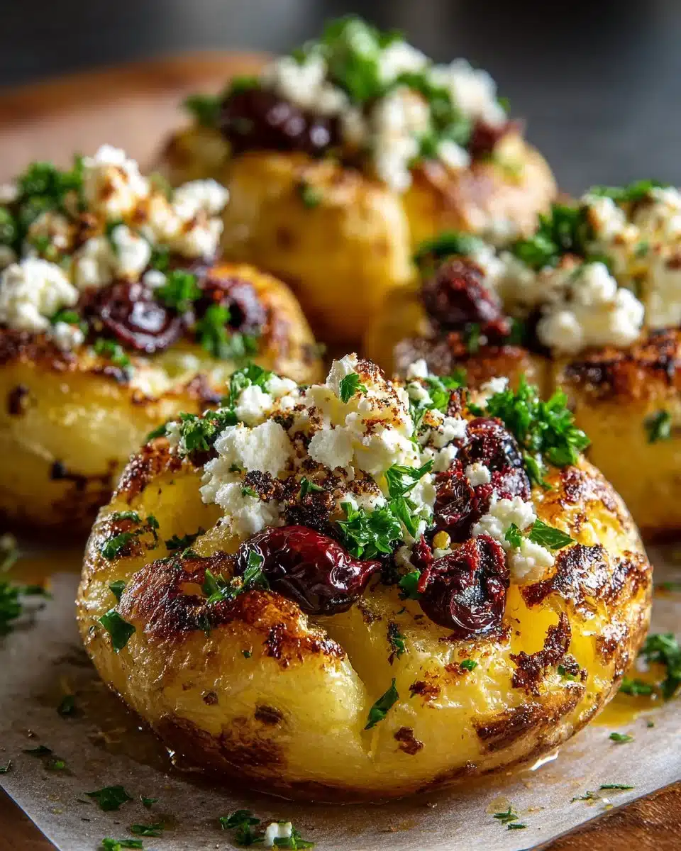 Mediterranean Smashed Potatoes with Kalamata Olives